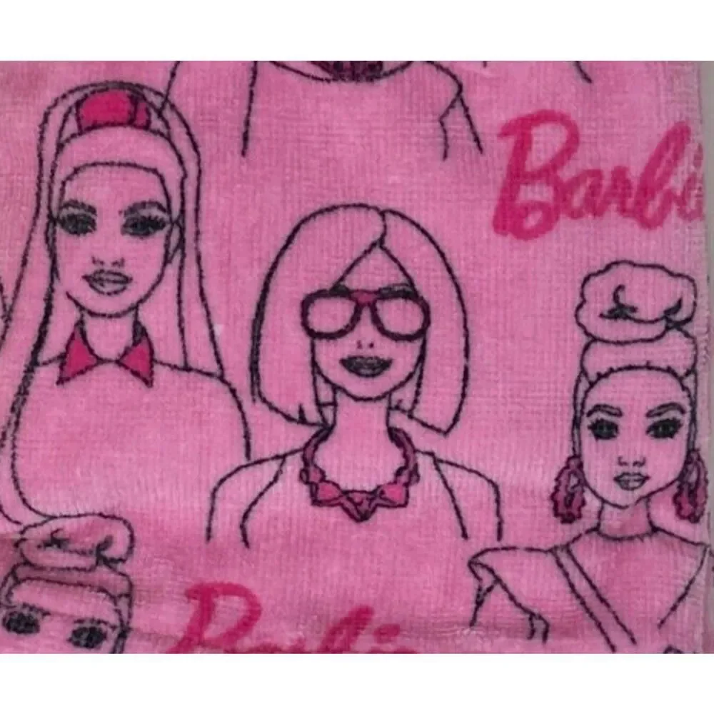 Pink Barbie Girls Hand Towels - 100% Cotton - Soft & Stylish Set of 2 New